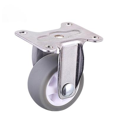 China Rigid Load 10kg Quiet And Wear Resistant Light Duty Caster Wheels 1.25 Inch Small Fixed Caster Wheels Tape Plate Caster for sale