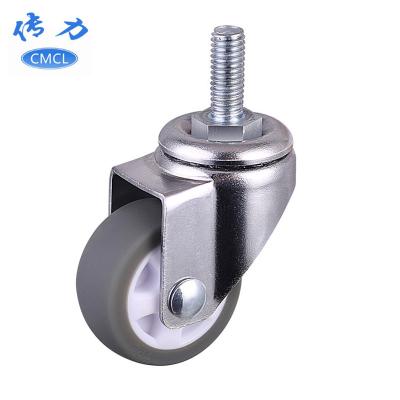 China PIVOT Mute Tape Caster Wheels Load 10kg Light Duty Caster 1.25 Inch M6*15 Swivel Screw Caster Wheel for sale