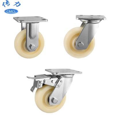 China swivel & Multi Types Rigid Heavy Load Flexible Spinning Caster Wheels 4 Inch Heavy Duty Mechanical Equipment Trolley Caster Nylon Wheels for sale