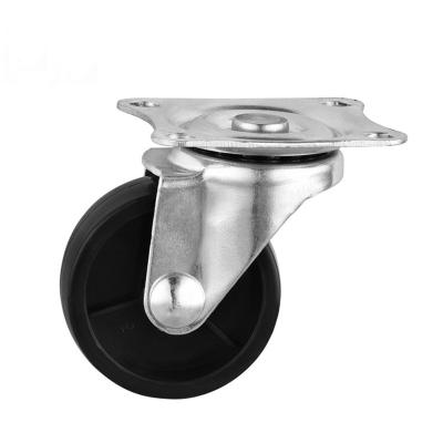 China Black PIVOT 1.5 Inch Small PP Cooling Boxes Universal Movable Caster Wheels 40mm Drawers Wheels for sale