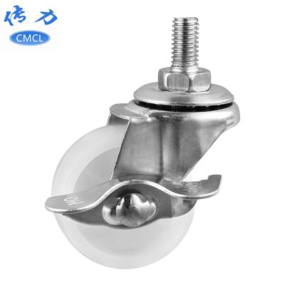 China PIVOT Caster Wheel Supplier 1.5 Inch Screw Light Duty Caster Wheels With Brake 40mm PP White Plastic Casters for sale