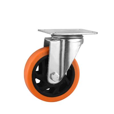 China 3 Inch Medium Orange PIVOT Factory Customization By Flower Spin Wheel Cart Casters for sale