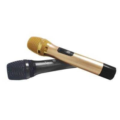 China Handheld Microphone Hot Selling UHF Wireless Gold Luxury And Black Gold Studio Wireless Microphone for sale