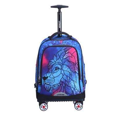 China UNIKER Water Repellent Rolling Backpack With Wheels Trolley Multifunctional Travel Backpack Bag For School Students for sale