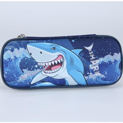 China Schools & UNIKER Offices Customized Cartoon Pencil Case Stationary Shark Pencil Bag Pencil Case for Boys and Girls for sale