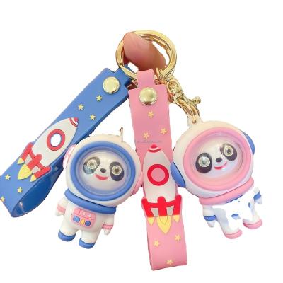 China Eco-Friendly Cute Cartoon Panda Doll Cute Cartoon Car Logo Astronaut Key Chain Key Chain Accessories for sale