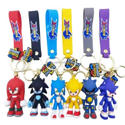 China New 3d cartoon key chain souvenir promotion gift pvc cool cute kawaii animal custom doll pendant cute sonic charm for sale