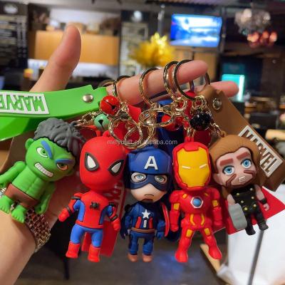 China Cute Cartoon Character Avengers Spider-Man Captain American Spider-man llaveros llaveros soft toy pendant for bag charm for sale