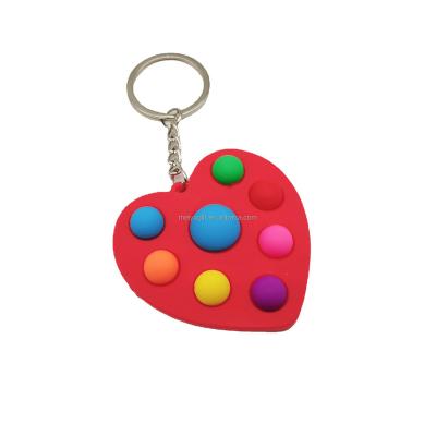 China Customized Durable Pendant Decompression Toy For Valentine Gifts Logo Love Shaped Fidget Mini Key Chain Bag for sale