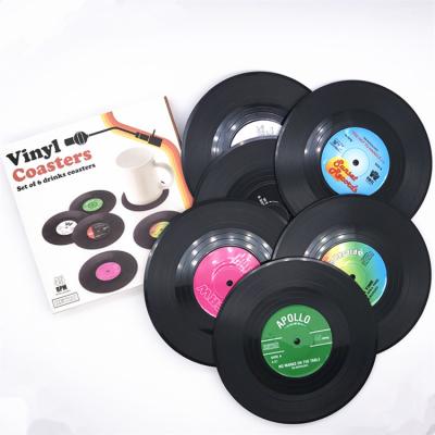 China Sustainable Customized Plastic ABS Vinyl Record Coaster for sale