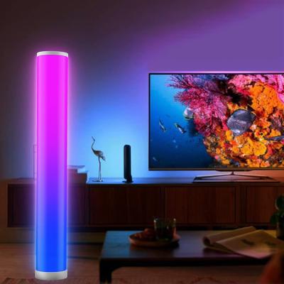 China Modern Nordic Colorful Minimalist Tuya RGB Color Smart Standing Adjustable Vertical Dream Cylinder Led Floor Lamp Smaller for sale