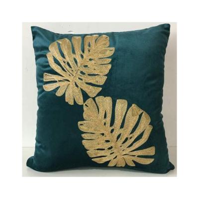 China Wholesale Customized Good Quality Folded Sublimation Tropical Leaves Embroidered Cushion Covers for sale