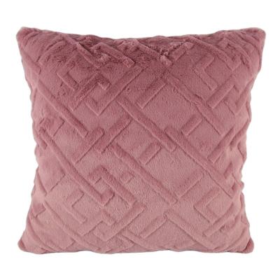 China Faux Fur Plush Folded Decorative Tile Covers Fuzzy Striped Soft Pillowcase Cushion For Sofa for sale