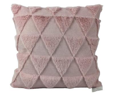 China 2022 Hot Sale PV Fleece Farmhouse Square Fringed Tile Sofa Cushion Cover For Living Folded Room for sale