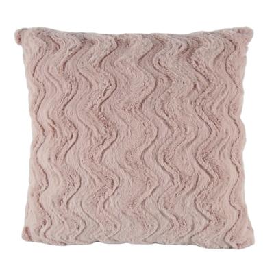 China Factory Wholesale Folded PV Fleece Single Color Weave Pattern Cushion Cover Super Soft For Home Deco for sale