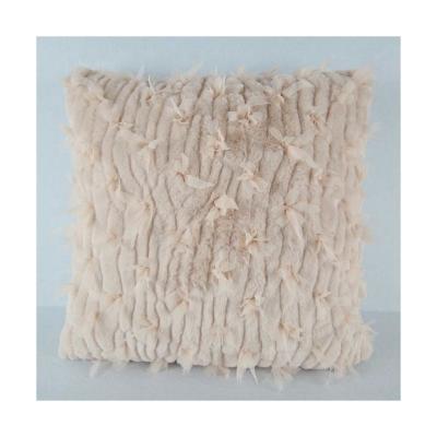 China 2021 High Quality Soft Square Fur Cushion Folded Tufted Cover for sale