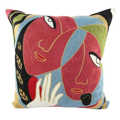 China High Precision Quality Paintings Square 45*45Cm Woven Pillow Cover Abstract Office Folded Sofa Cushion Covers for sale