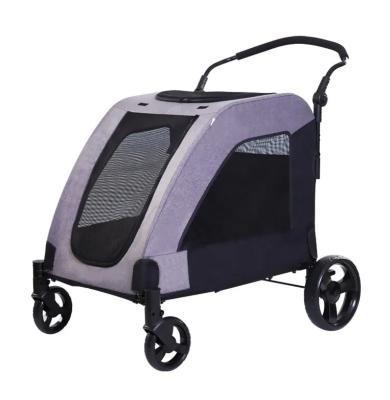 China Small Animals 4 Wheels Dog Stroller Foldable Pet Jogger Stroller for Dogs Travel Carrier Breathable Animal Stroller Easily Walk in for sale