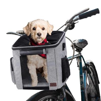 China Small Animals Dog Bike Basket, Soft-Sided Dog Bike Carrier with 2 Mesh Windows for Small Dog Cat Puppies for sale