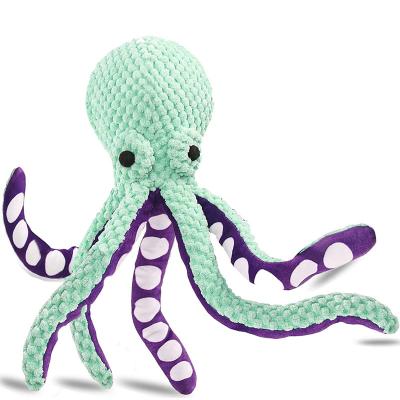 China Sustainable Puppy Teething Octopus  Shape Plush Toys Durable Squeak Cotton Chew Toys aggressive chewers bites toys for sale