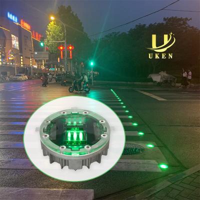 China Pedestrian Smart Zebra Crossing In Roadway Warning Light Solar LED Road Stud for sale