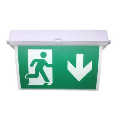 China Fire Safety IP65 PC Plastic Double Sides Automatic Emergency Light Box Running Man LED Evacuation Exit Sign with Battery for sale