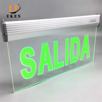 China Acrylic led salida de emergencia fire emergency light exit sign indicator light for sale