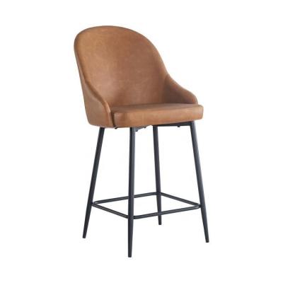 China Bar Chair/Commercial Furniture/Modern Nordic Leather Bar Stool Iron Metal Design Tall Chair Steel Frame PU Bar Stool Style Home Bar Furniture for sale