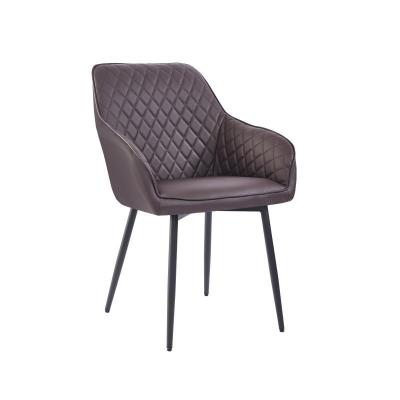 China Modern Design Competitive Price Cooling Faux Leather And Metal Dining Chairs for sale