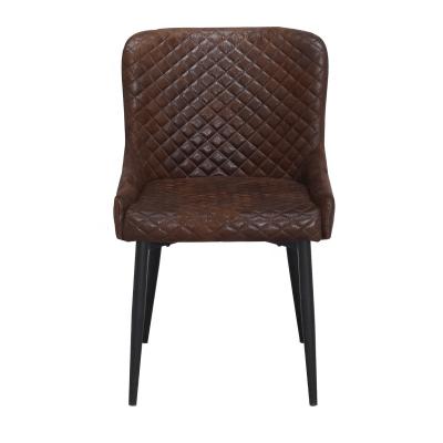 China Cooling Modern Faux Leather Brown Upholstered Dining Chairs for sale