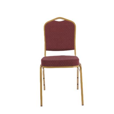 China Modern Most Popular Hospitality Design Red Upholstery Stacking Metal Hotel Banquet Chair for sale