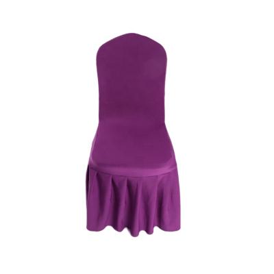 China Other Good Quality Purple Customized Pleated Spandex Edged Chair Cover For Living Room for sale