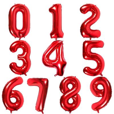 China 16 Inch Disposable Eco-friendly Birthday Shaped Metallic Helium Gold Letters And Number Foil Balloon for sale