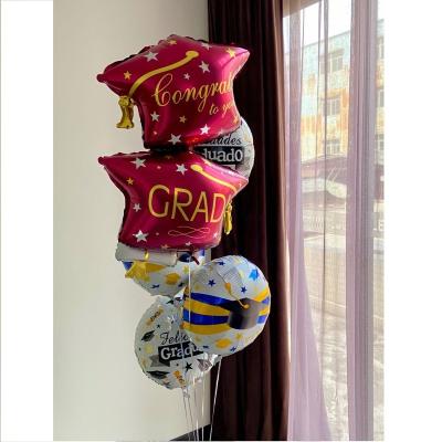 China Amazon New Disposable Eco-friendly Graduation 18 Inch Balloon College Graduation Party Decoration Manufacture 5pcs Foil Balloon Set for sale