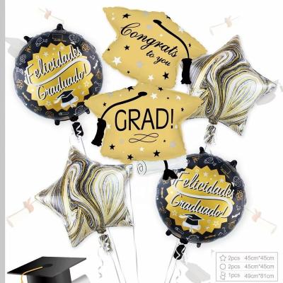 China Dupplies Disposable 2022 Party Eco-Friendly Decoration Small Mylar Foil Graduation Foil Balloon Globos Set With Balloon for sale