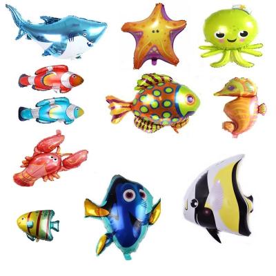 China Large disposable eco-friendly sea animal balloon with foil wrap, an octopus seahorse, inflatable toy, and a great white shark for a beach party 200978 for sale