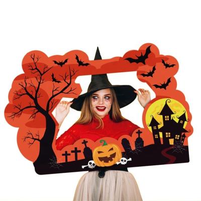 China Halloween Party Supplies Disposable Eco-Friendly Selfie Photobooth Pumpkin Photo Frame Props Disposable Eco-Friendly Party Decoration 200325 for sale