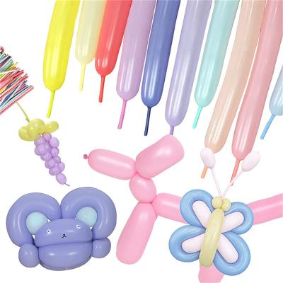 China Animal/Flower Making Toys 100pcs New Giant Magic Simple Metallic Light Color Macaroon Long Balloons for sale