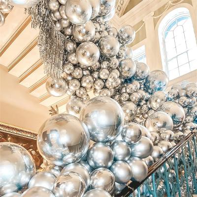 China Eco-friendly Materials Customize 9 Inch 2.5 Meter Giant Color Silver Gold Metallic Latex Balloons for sale