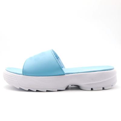 China Fashion Trend Woman Sandal 2021 Colors Slide Summer PU Textile Phylon Outdoor Slipper for sale