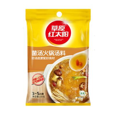 China Cooking Halal Vegan Hotpot Hot Pot Mushroom Soup Hot Base Seasoning Condiment In Bag 220g for sale