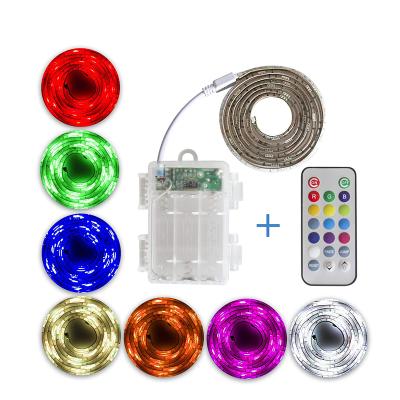 China Waterproof Desk RGB LED Strip Lights with Battery Box, Multicolor with Remote Control, Battery Operated, 30cm/50cm/1m/2m for sale