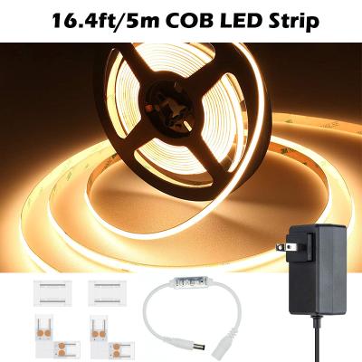 China Other 24V COB LED Strip Lights With Power Supply , RA90+ High Brightness LED Lights 16.4FT/5M Mini 3 Strips Main Controller Led Strip for sale