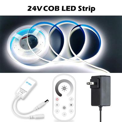 China Other COB LED Strip Light Kit With RF Remote Control COB Led Strip Lights 16.4ft/5M Flexible For Bedroom Kitchen Bathroom Cuttable for sale