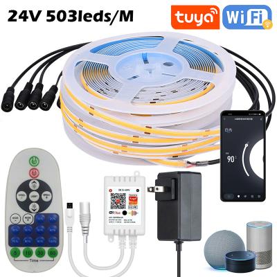 China Other WIFI TUYA 3000K 4000K 6000K 24V 16.4ft/5M DIY LED COB Light Strip Kit, Touch Dimmable Controller with Power Supply for Home for sale