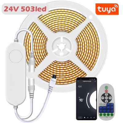 China Other 24V RA90 3000K 4000K 6000K COB LED Strip TUYA WIFI 16.4ft/5M Flexible Led Strip Light Set Work With Alexa Google Assistant for sale