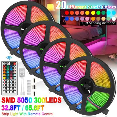 China Office 32/65FT Flexible Amazon RGB LED Strip Light Ultra Long SMD 5050 Color Changing With 44 Keys Remote Control For Bedroom Home for sale