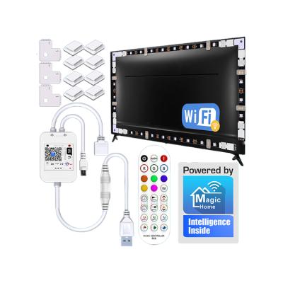 China Cheap Wholesale Custom Fashion Wifi Enabled+IR Remote 5050 Rgb Flexible Kit Remote Control Tv Backlight Flexible Usb Star Led Strip Light In China for sale