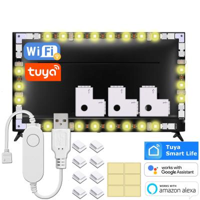 China Dropshipping Wifi Enabled TV LED Backlight Strip With 43inch-70inch Connector TUYA 5V RGB Light Strip 5050 USB Light for sale