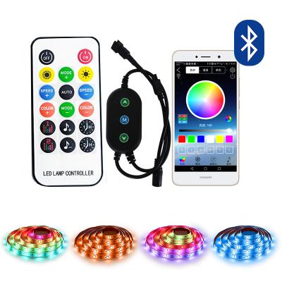 China 32.8FT 10m 12V Dreamcolor LED RGBIC WS2811 Strip BLE Cuttable APP With Remote Control Accessible RF 5050 SMD Rainbow Pixel Flexible Strip for sale